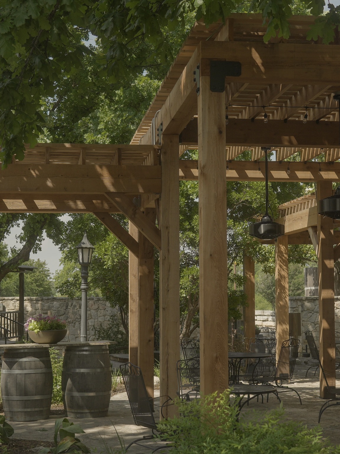Hill Country style pergola built in San Antonio