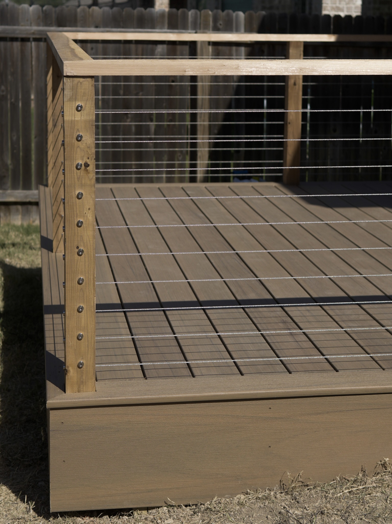 Elevated wood deck for San Antonio Hill Country home