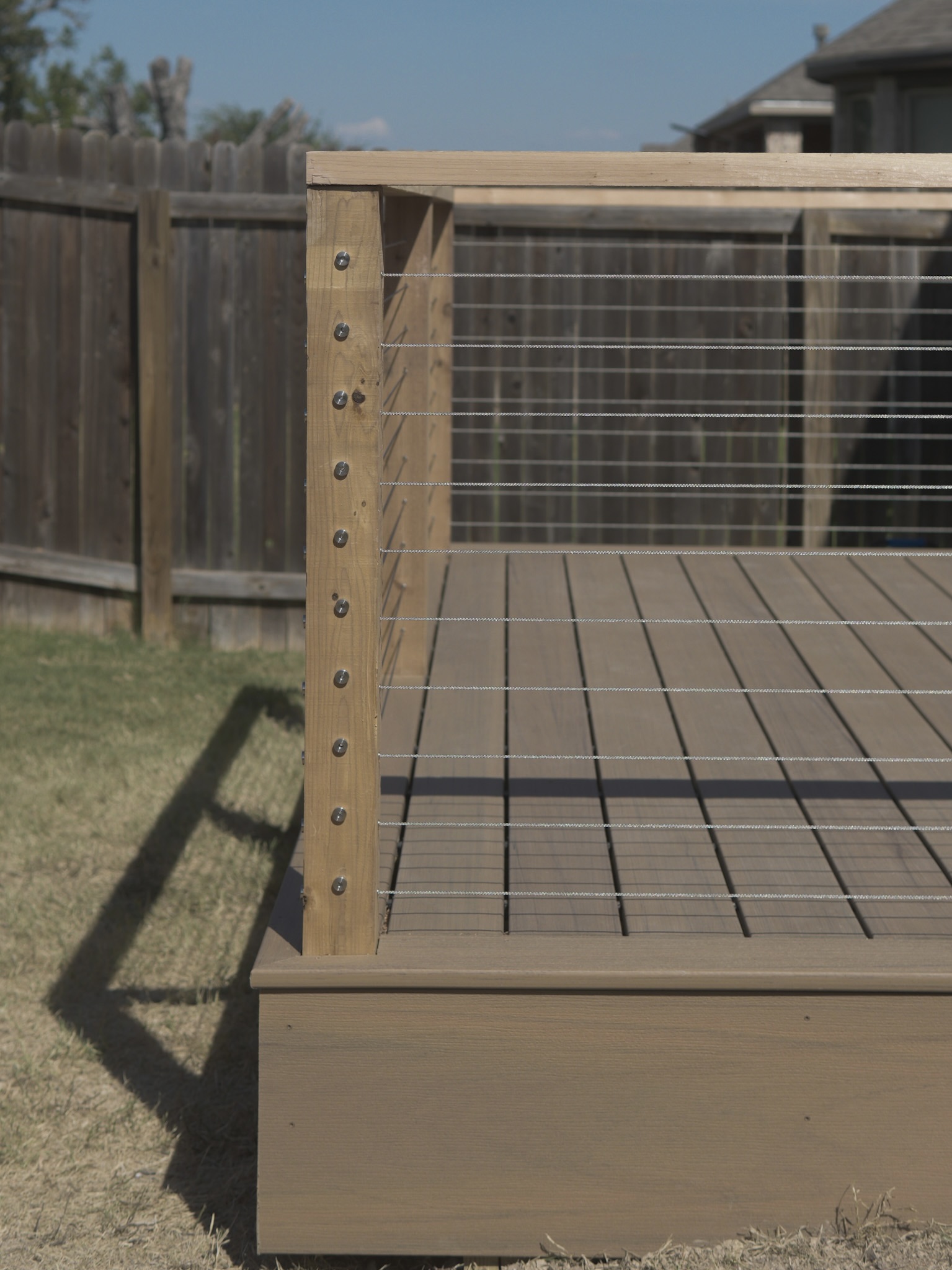 Cedar deck construction for Helotes TX residence