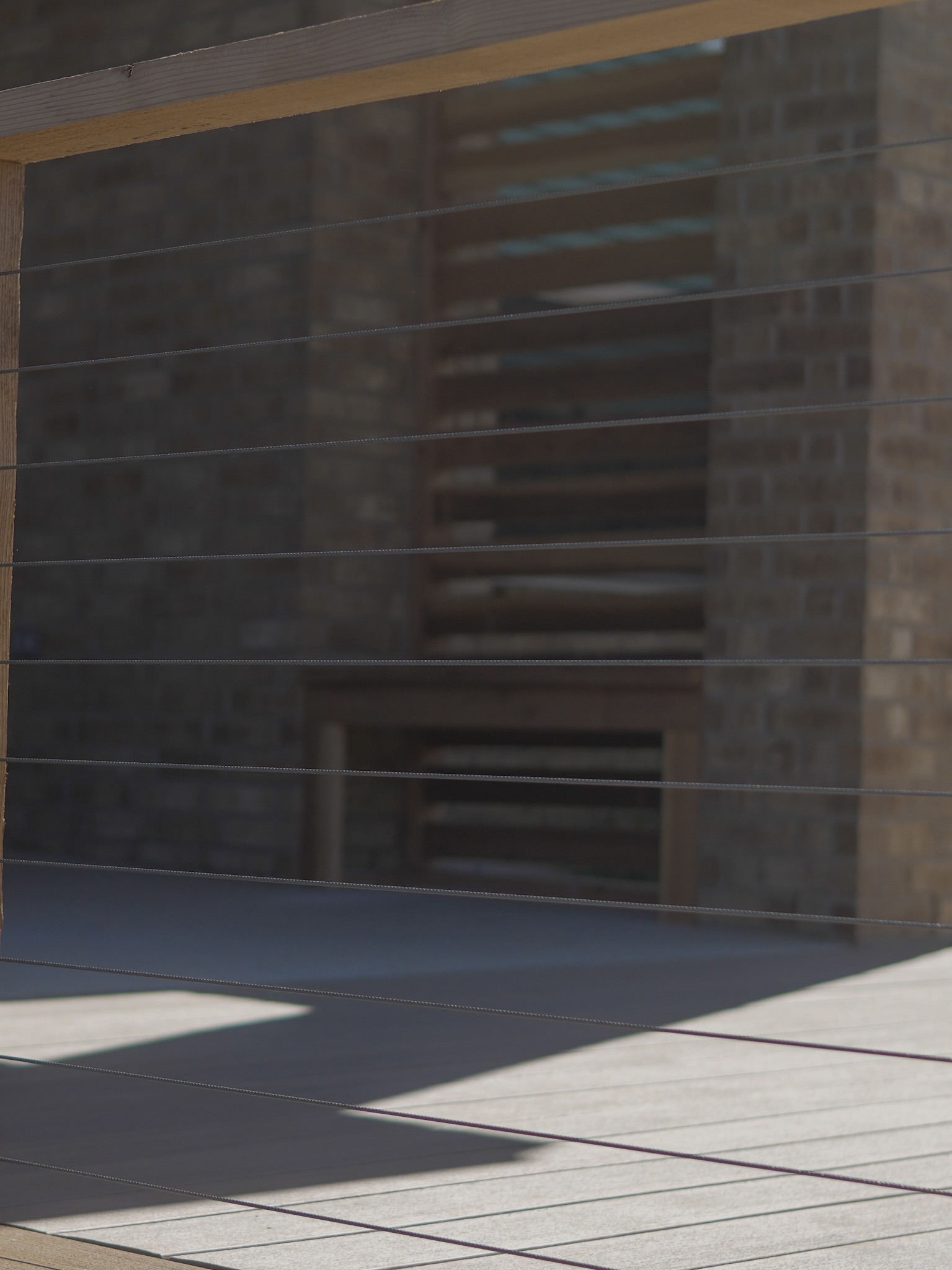 Modern horizontal railing detail in san antonio